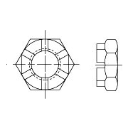 Гайка шестигранная прорезная и корончатая низкая, класс точности В ГОСТ 5919-73 - фото - 2
